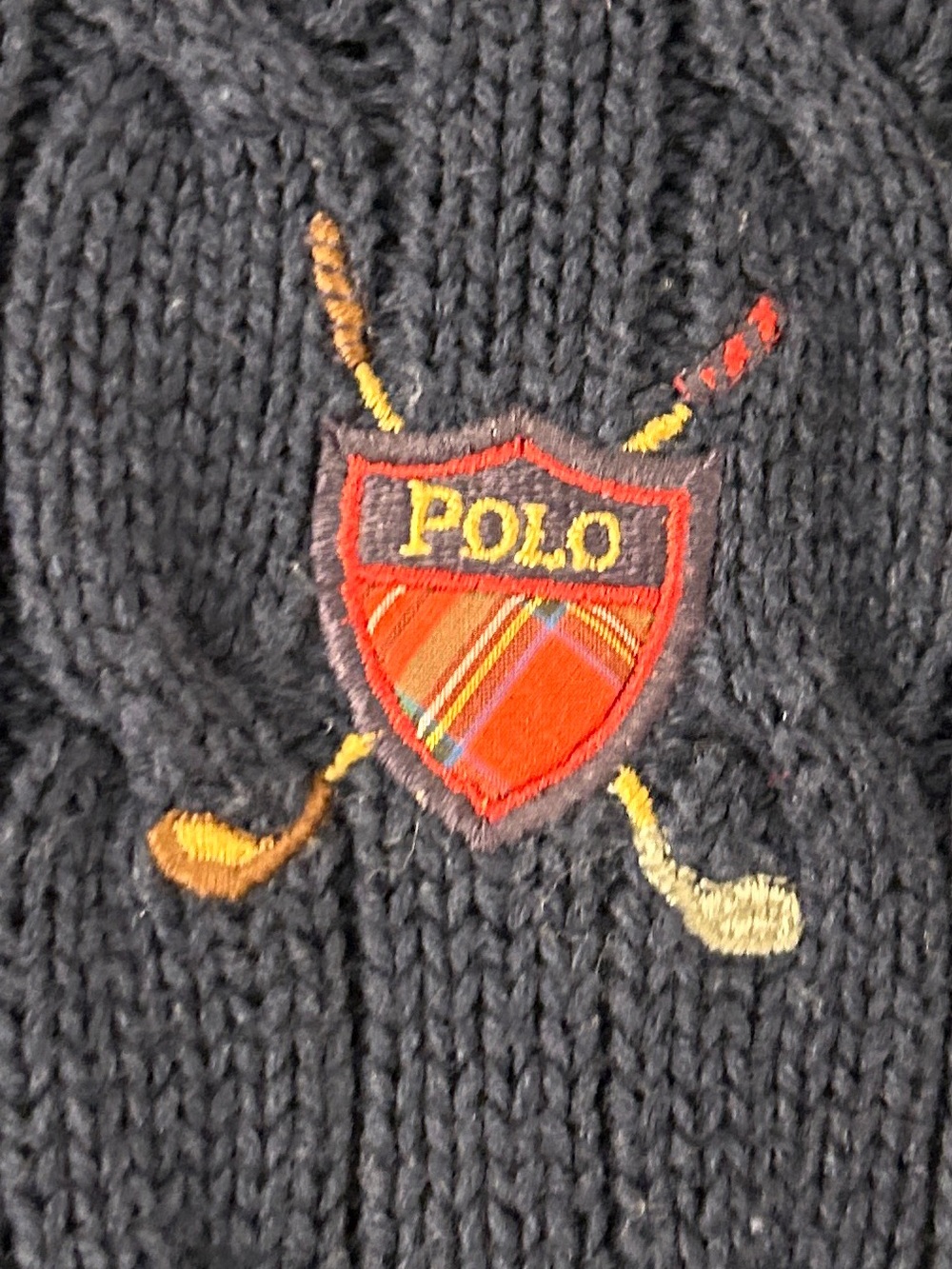 Navy Cable-Knit V-Neck Sweater Vest - Picture 3 of 8